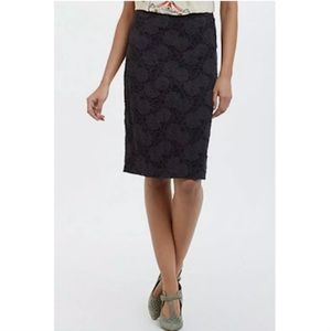 NWOT ANTHROPOLOGIE MAEVE | Black Lace Alva Pencil Skirt Sz Small